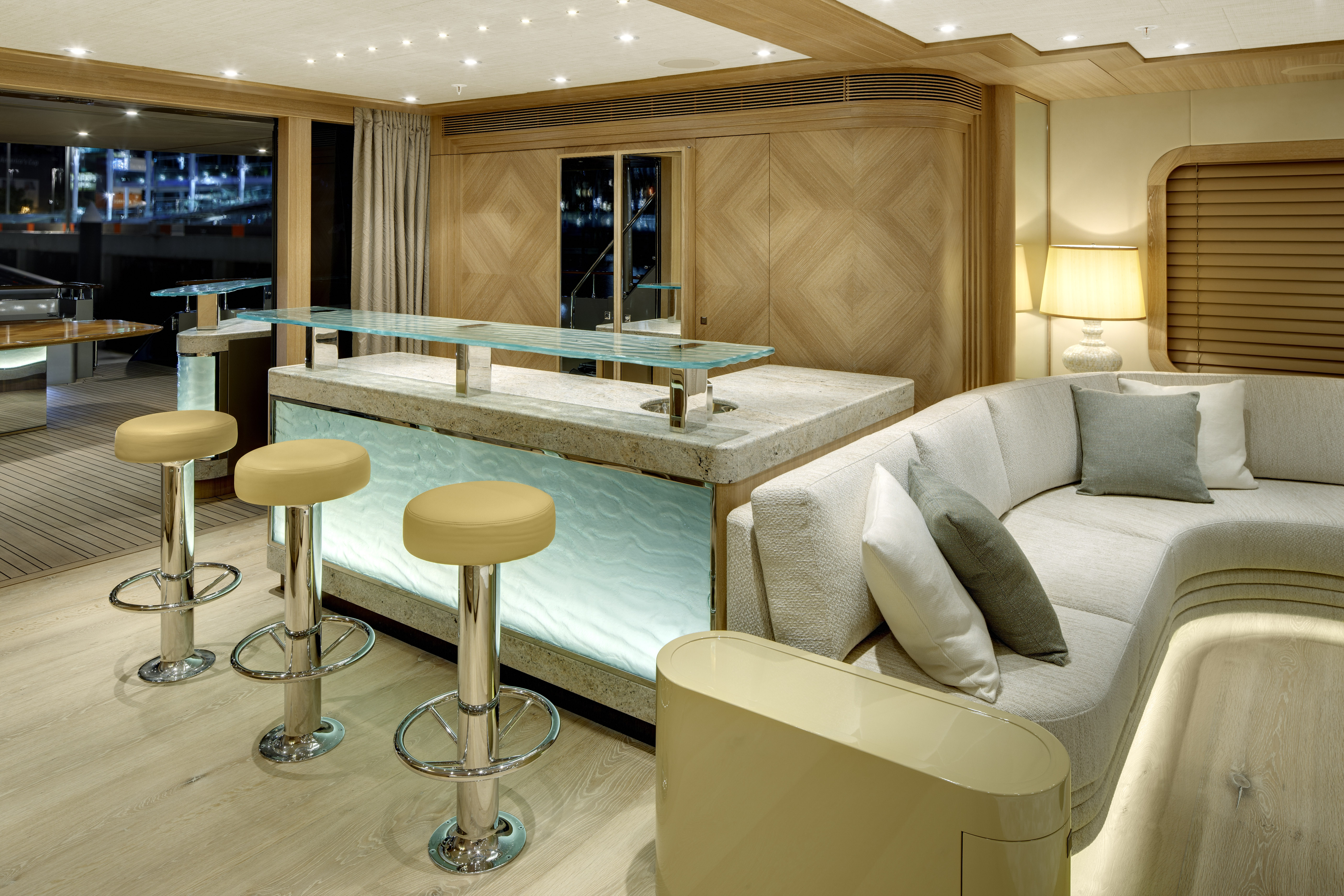 Aboard LORETTA ANNE a 154ft (47m) luxury motor yacht , built by ALLOY YACHTS in 2012