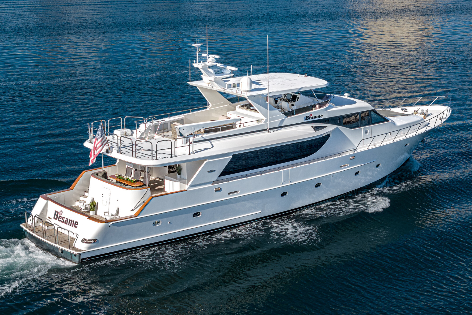 Aboard BESAME a 100ft (30.51m) luxury motor yacht for Sale available with Fraser Yachts, built by NORTHSTAR YACHTS in 2002