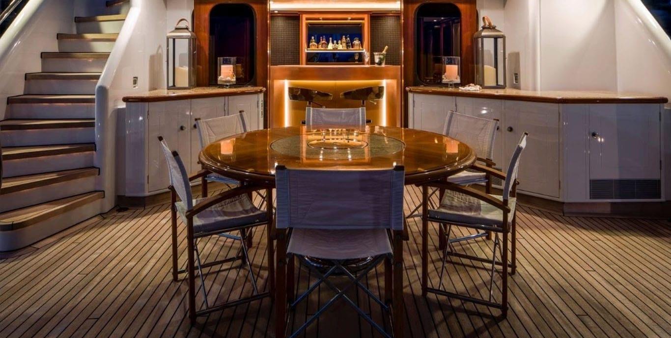 Aboard LUCKY US a 136ft (41.55m) luxury motor yacht , built by FEADSHIP in 2003