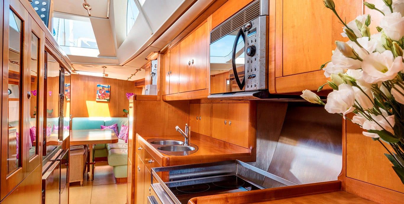 Aboard KEANIMAI a 82ft (25m) luxury sailing yacht , built by BLOEMSMA & VAN BREEMAN in 2002