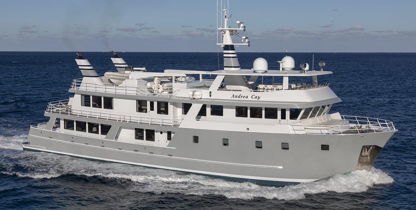 Aboard ANDREA CAY a ft (36.58m) luxury motor yacht , built by ABD ALUMINUM in 2002