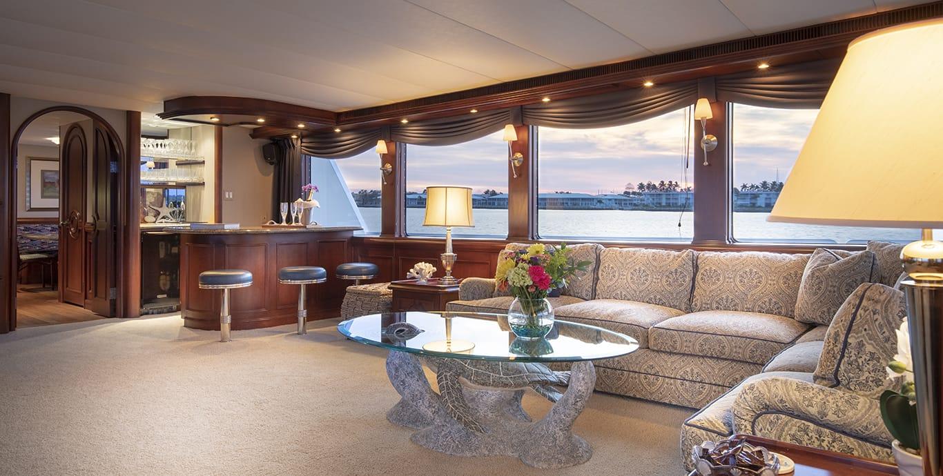 Aboard ANDREA CAY a ft (36.58m) luxury motor yacht , built by ABD ALUMINUM in 2002