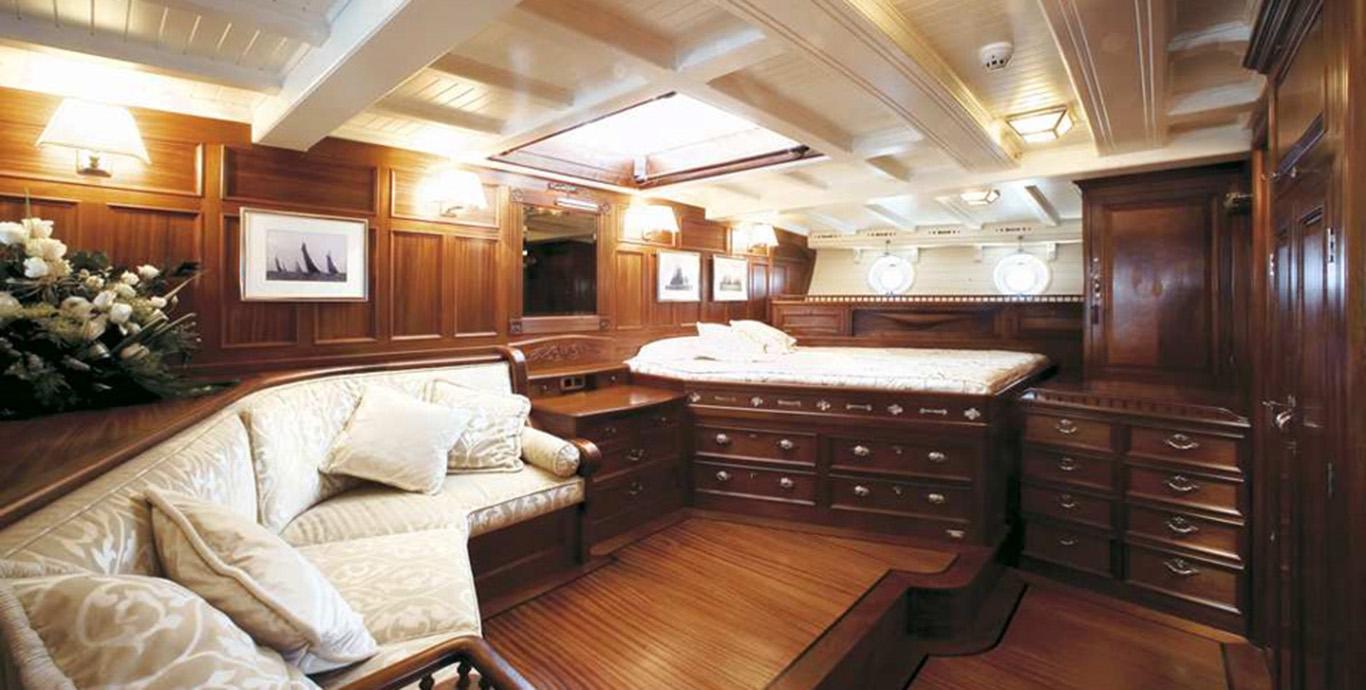 Aboard ELEONORA a 162ft (49.5m) luxury sailing yacht , built by VAN DER GRAAF BV in 2000