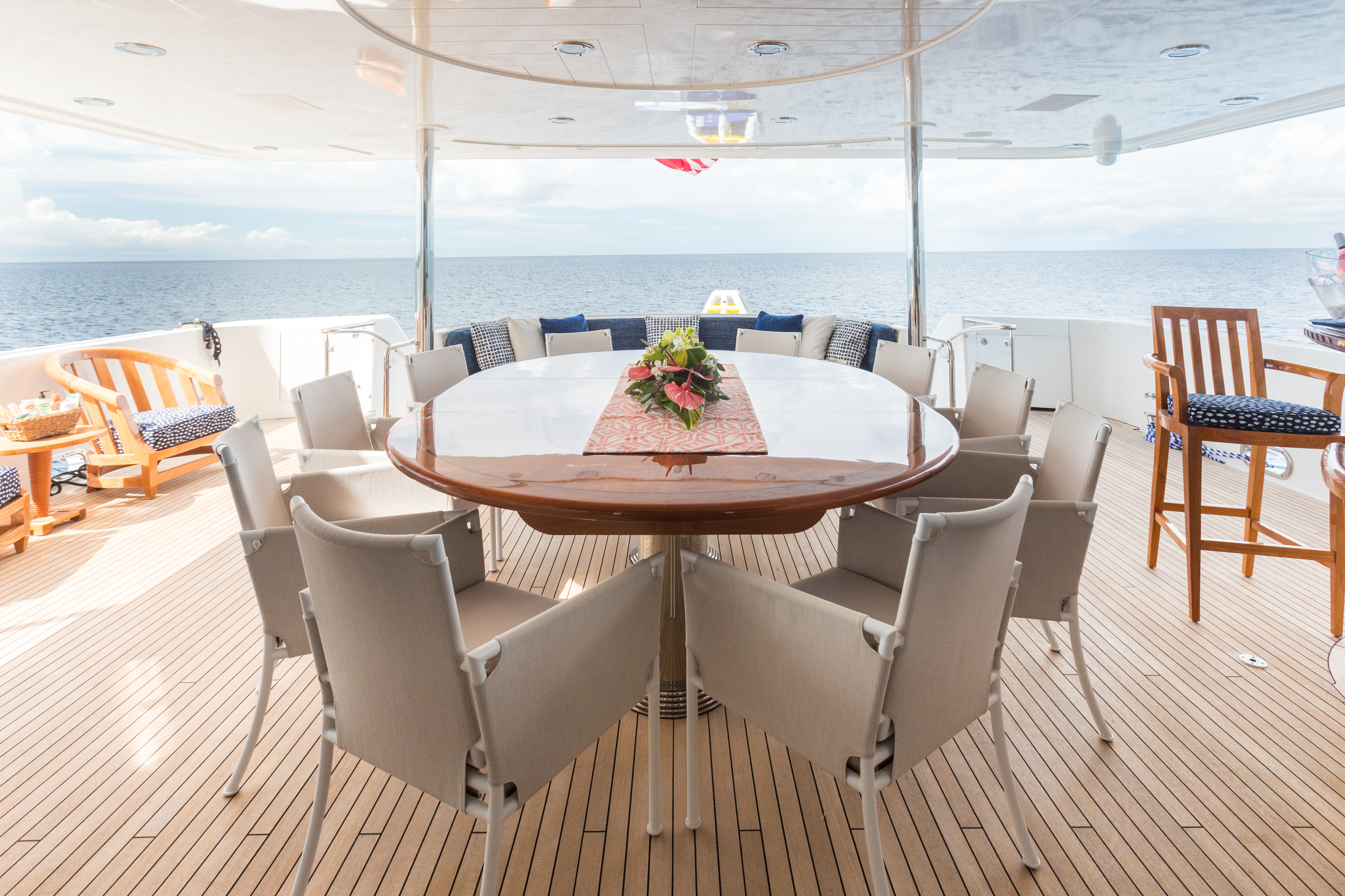 Aboard ALL INN a 130ft (39.62m) luxury motor yacht , built by WESTPORT in 2008