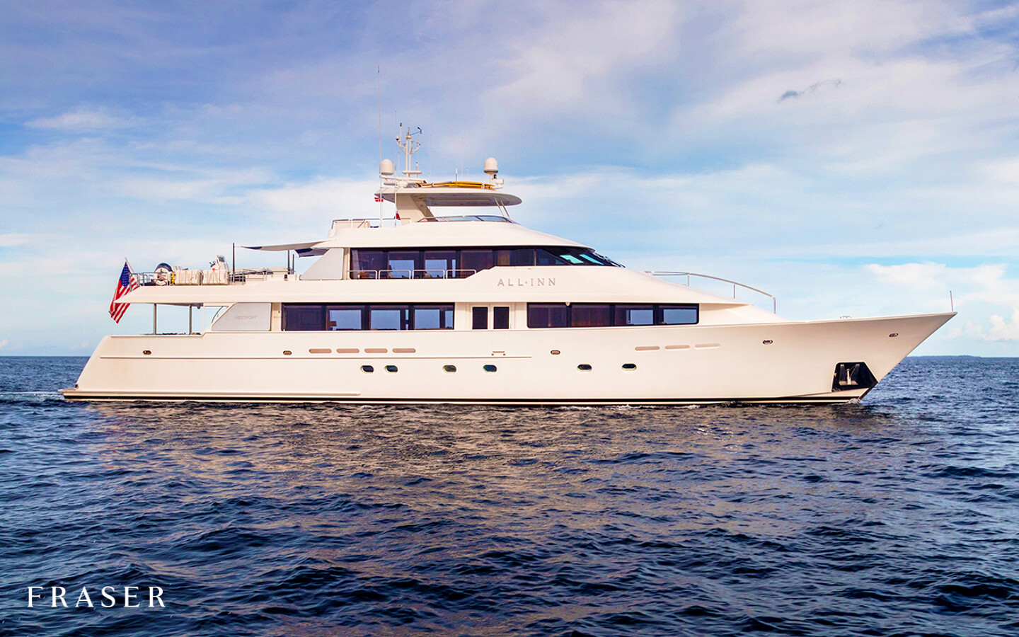 Aboard ALL INN a 130ft (39.62m) luxury motor yacht , built by WESTPORT in 2008