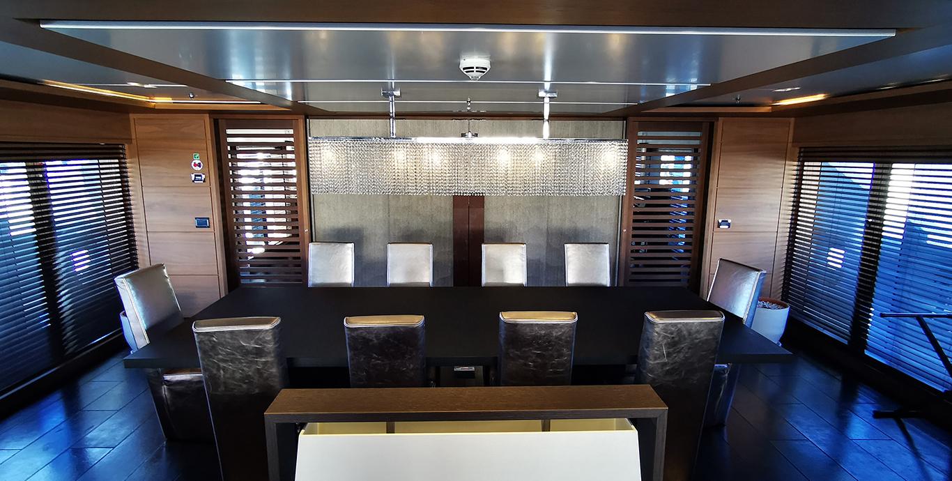 Aboard NAVIS ONE a 151ft (46.27m) luxury motor yacht , built by PINA MARINE LTD STI in 2013