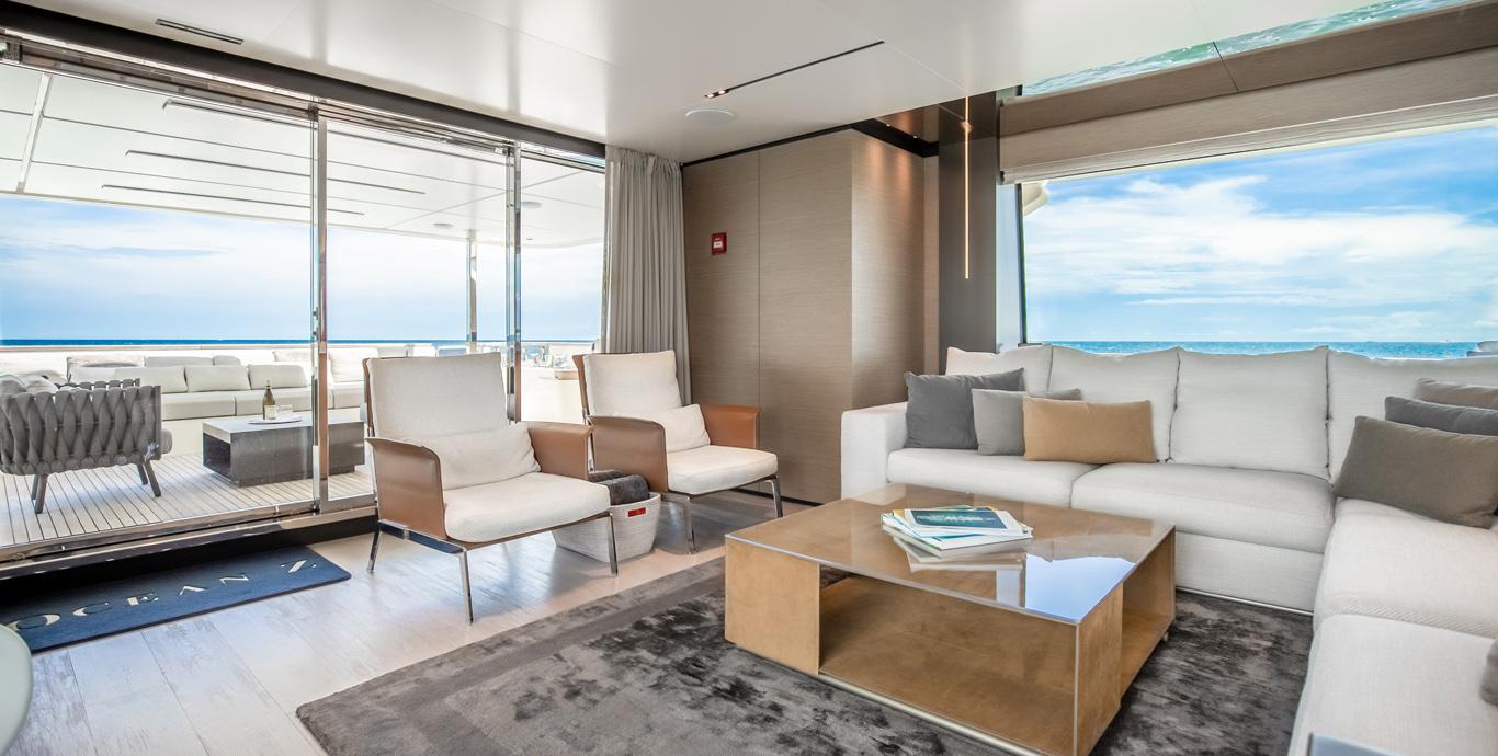 Aboard FIFI a 108ft (33m) luxury motor yacht , built by FERRETTI CUSTOM LINE in 2018