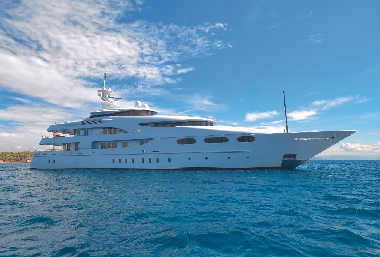 Aboard CAPRI I a 192ft (58.6m) luxury motor yacht , built by LüRSSEN in 2003