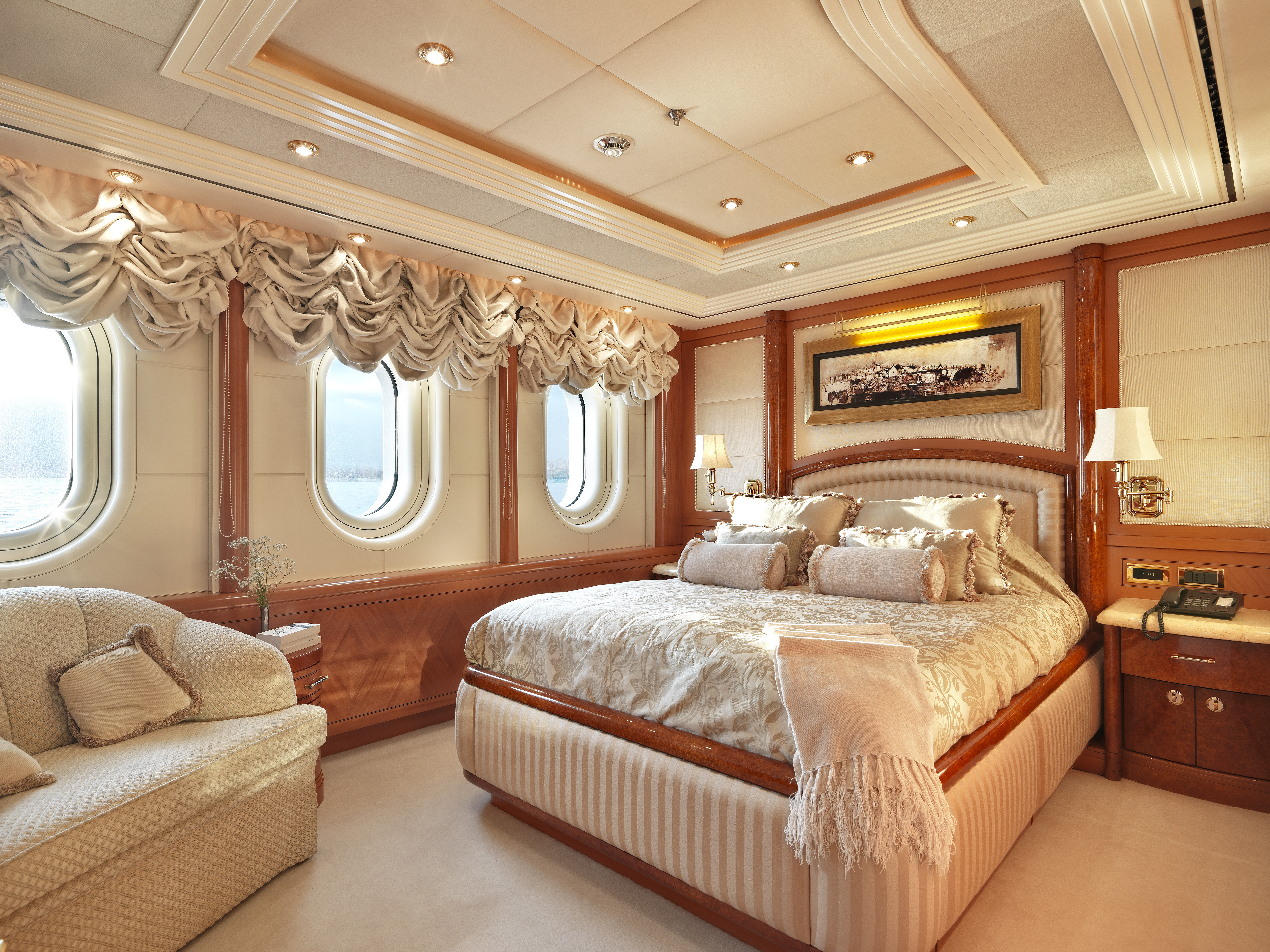 Aboard CAPRI I a 192ft (58.6m) luxury motor yacht , built by LüRSSEN in 2003