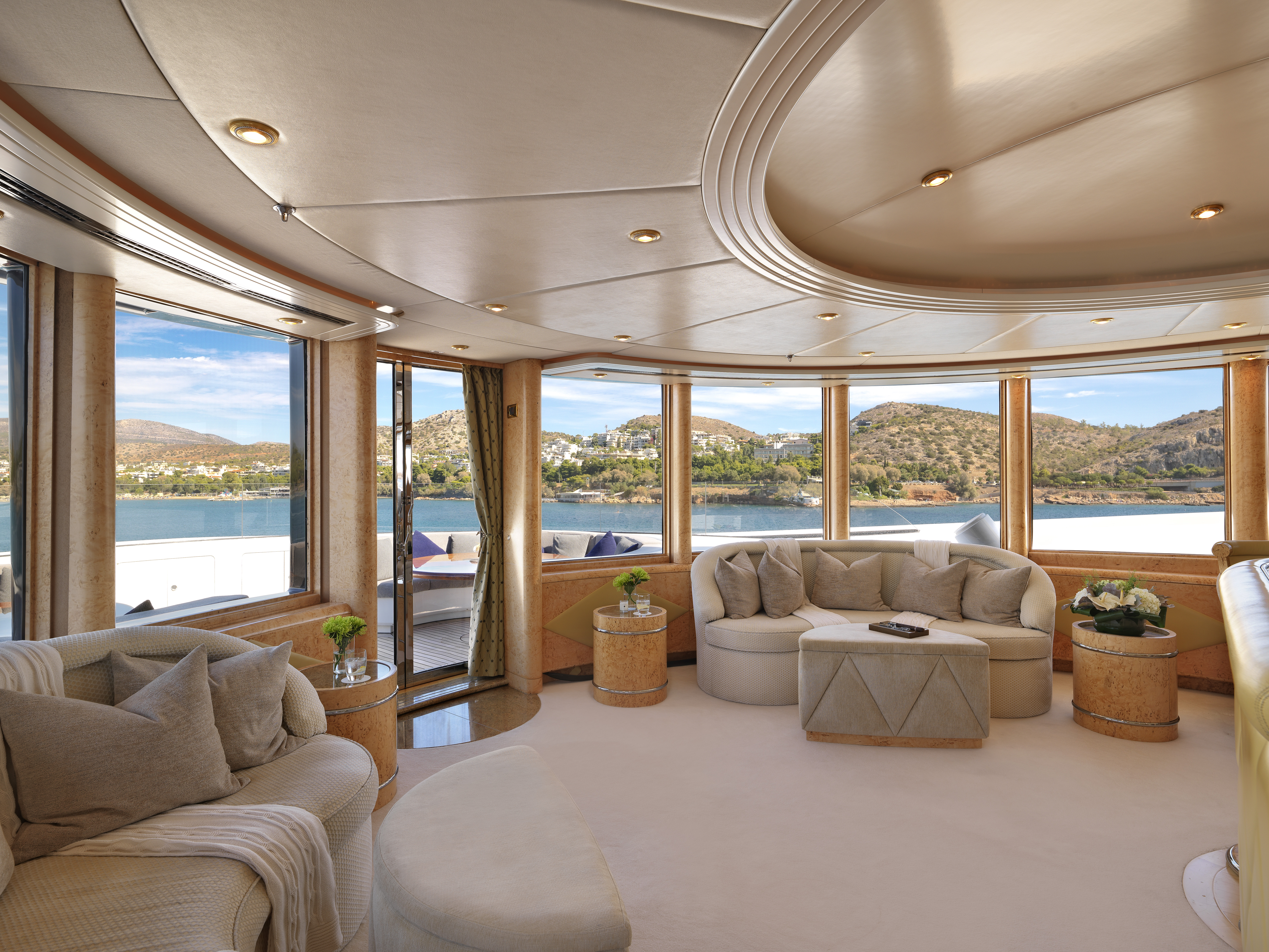 Aboard CAPRI I a 192ft (58.6m) luxury motor yacht , built by LüRSSEN in 2003