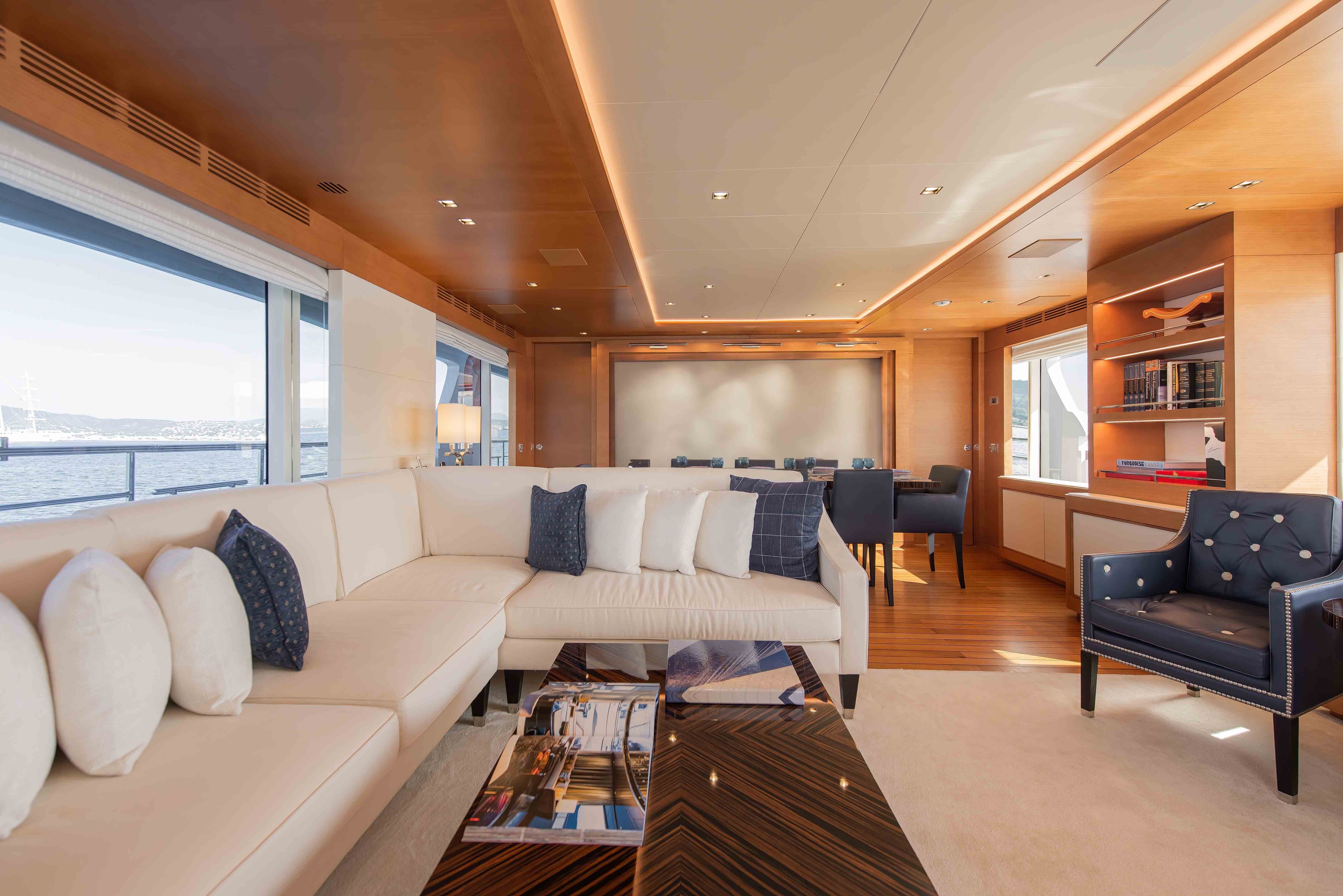 Aboard TONIC BLUE a 95ft (28.96m) luxury motor yacht for Charter available with Fraser Yachts, built by BENETTI in 2019