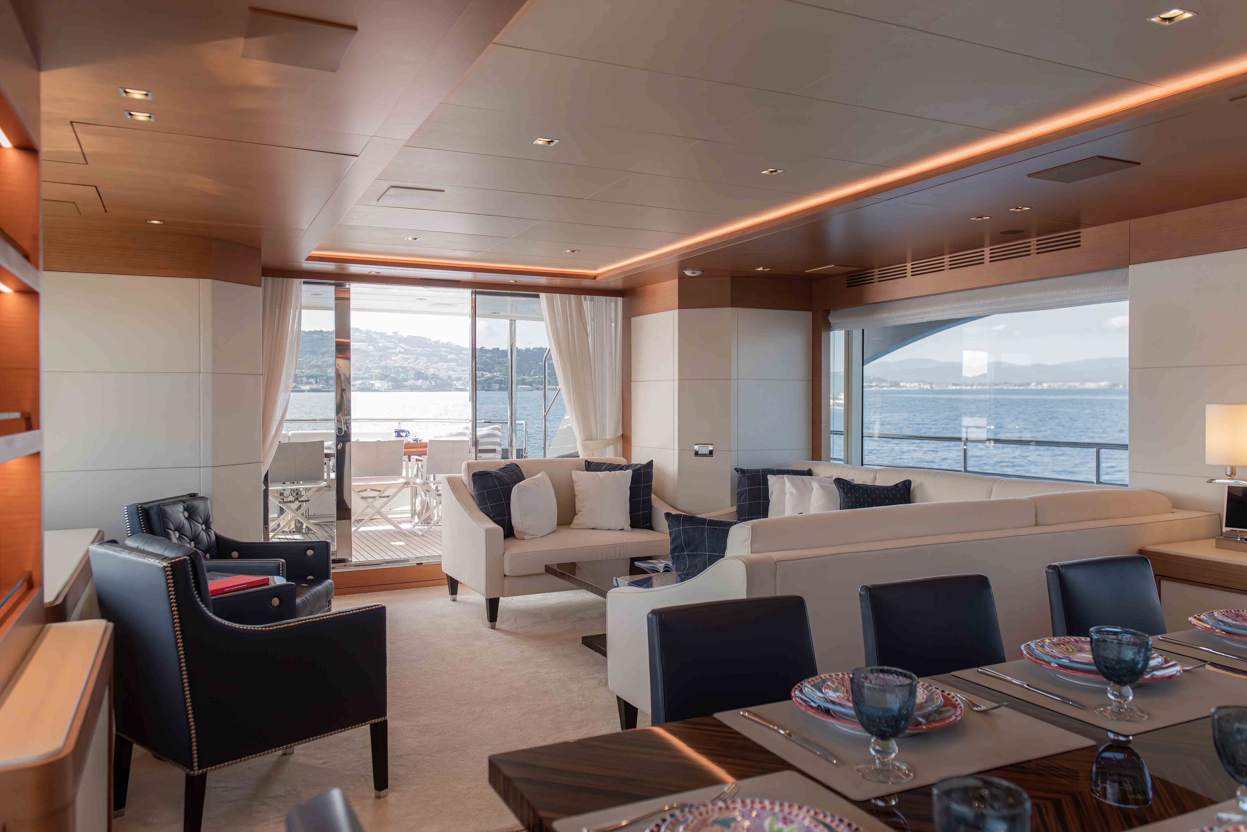 Aboard TONIC BLUE a 95ft (28.96m) luxury motor yacht for Charter available with Fraser Yachts, built by BENETTI in 2019