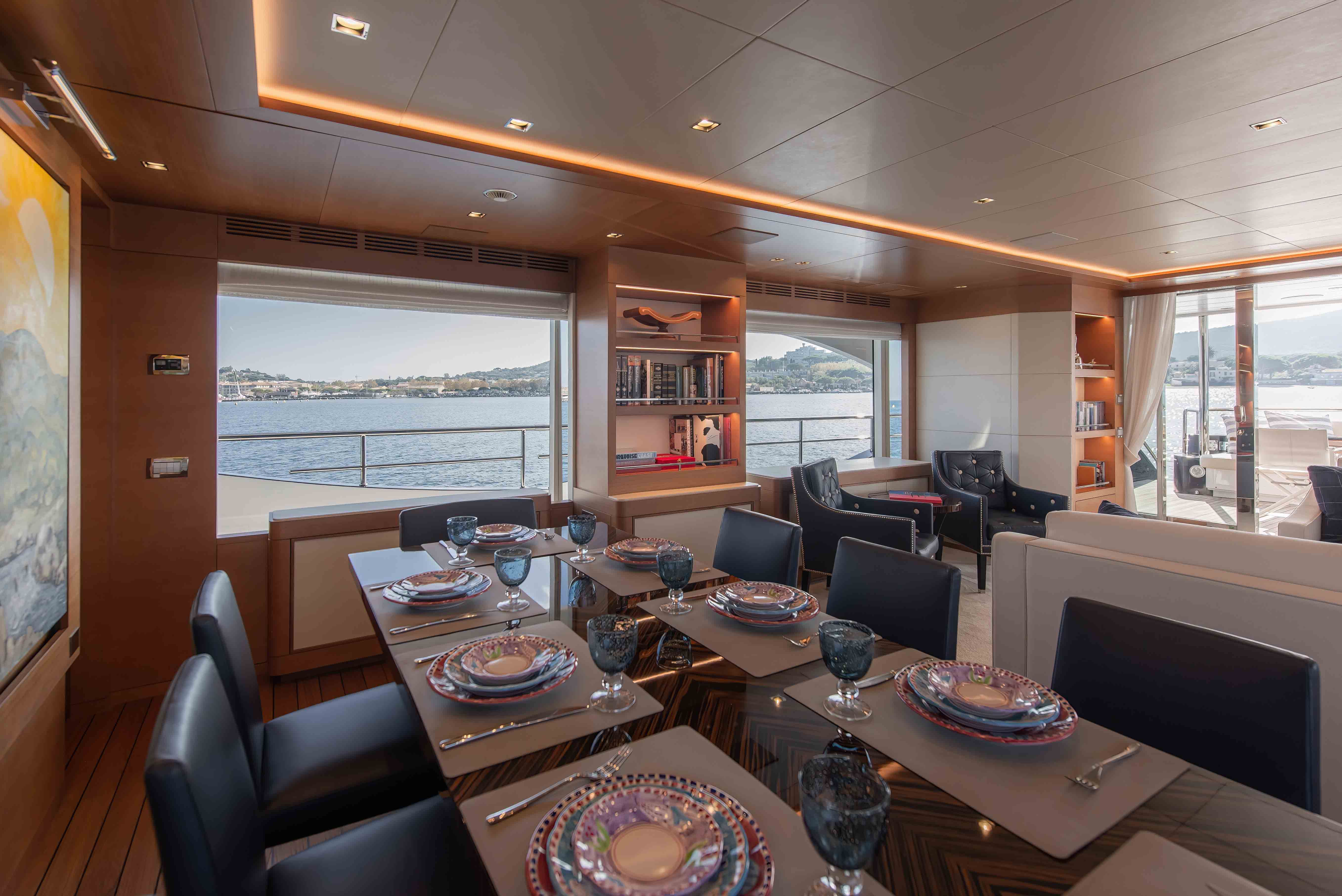 Aboard TONIC BLUE a 95ft (28.96m) luxury motor yacht for Charter available with Fraser Yachts, built by BENETTI in 2019
