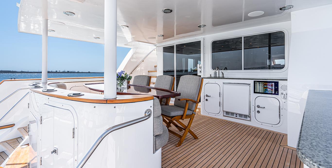 Aboard LONE WOLF a 85ft (25.91m) luxury motor yacht , built by SYLTE in 2001