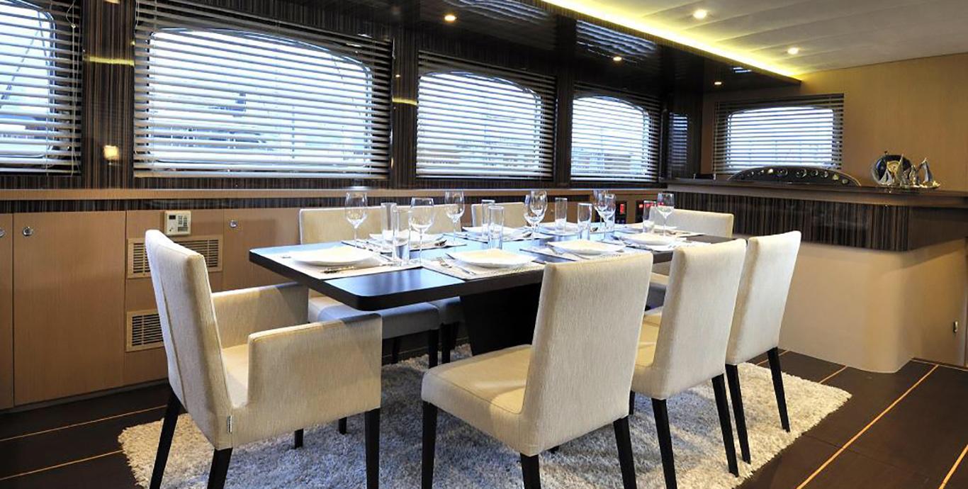 Aboard LE PIETRE a 127ft (39m) luxury sailing yacht , built by ADA YACHT WORKS in 2009