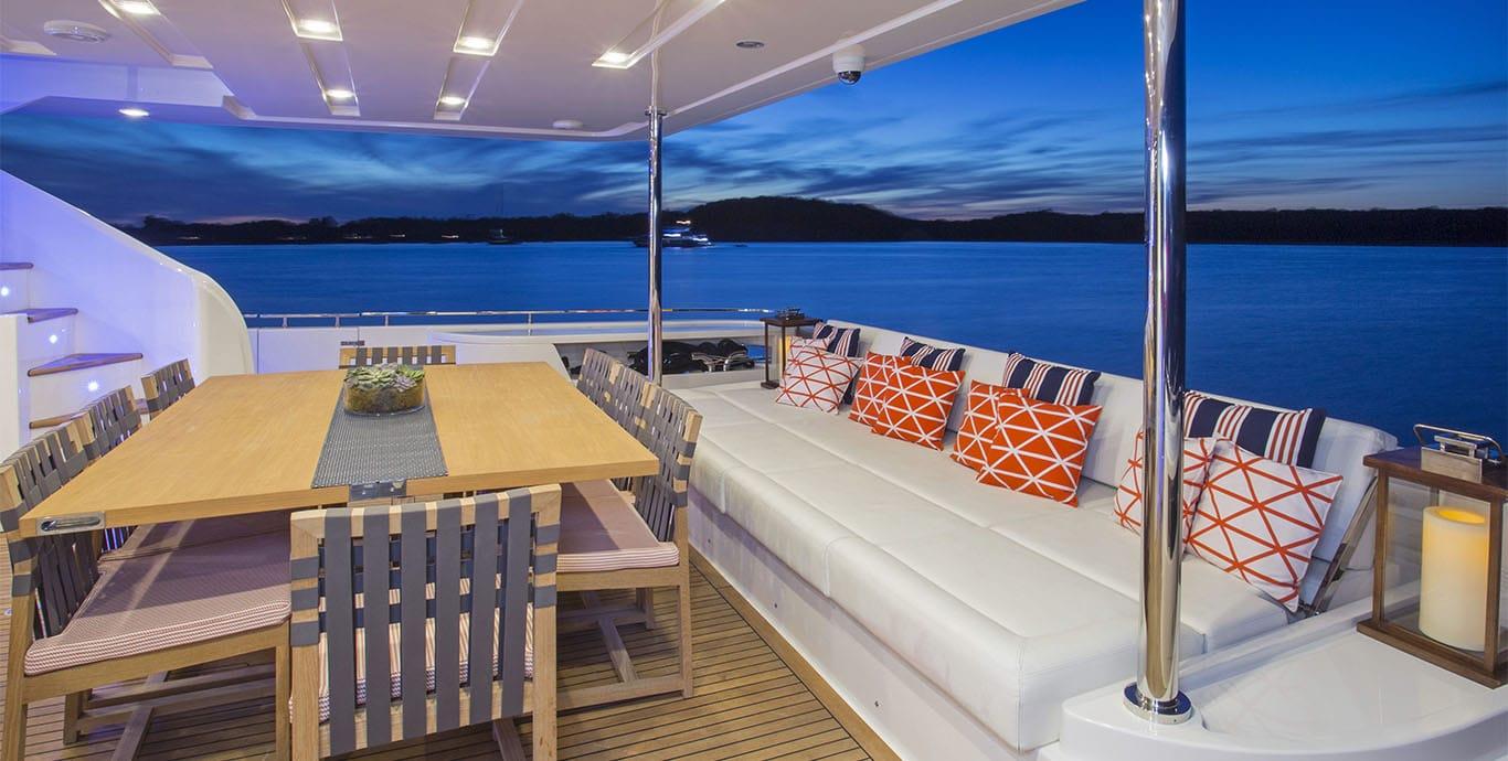 Aboard ALANDREA a 108ft (32.92m) luxury motor yacht , built by FERRETTI CUSTOM LINE in 2016