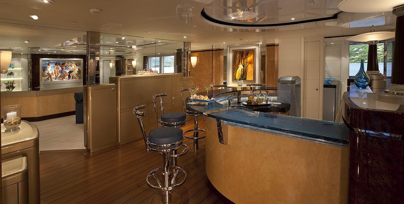 Aboard SYCARA V a 223ft (68.15m) luxury motor yacht , built by NOBISKRUG in 2010