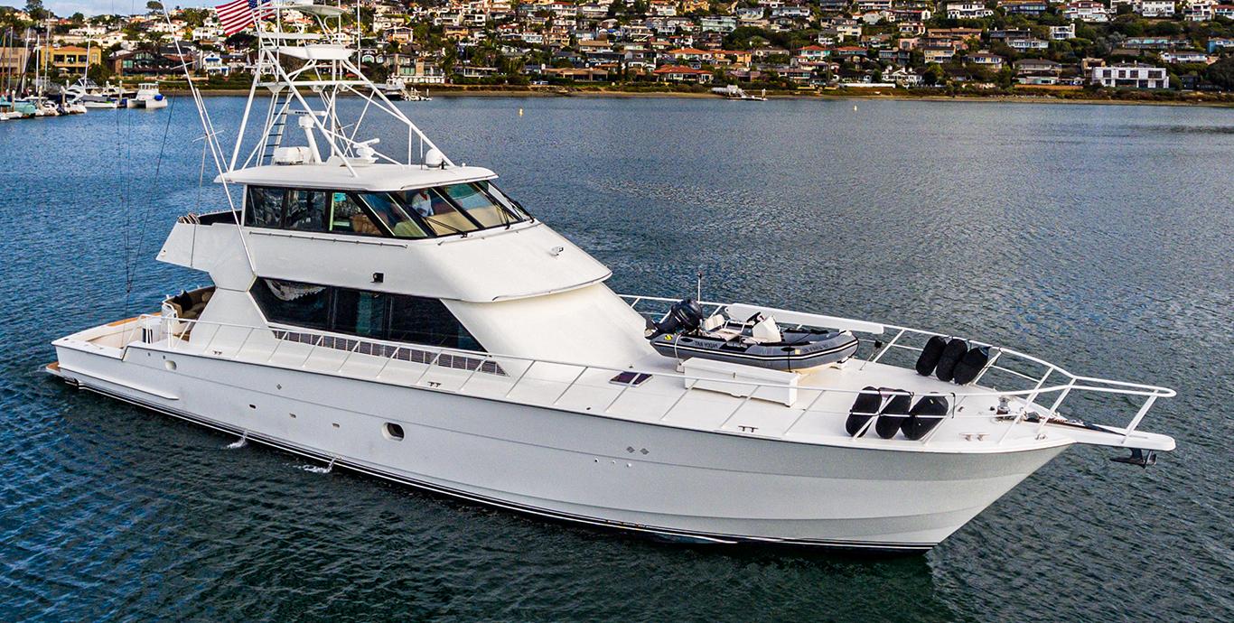 Aboard NORTHWIND a 86ft (26.21m) luxury motor yacht , built by HATTERAS in 1995