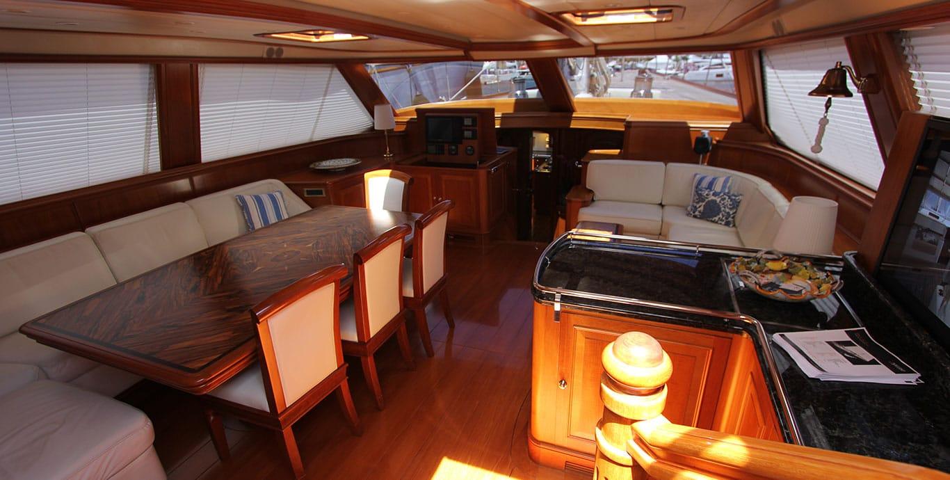 Aboard SONG OF THE SEA a 112ft (34.14m) luxury sailing yacht , built by NAUTOR’S SWAN in 2002