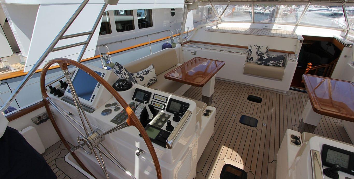 Aboard SONG OF THE SEA a 112ft (34.14m) luxury sailing yacht , built by NAUTOR’S SWAN in 2002