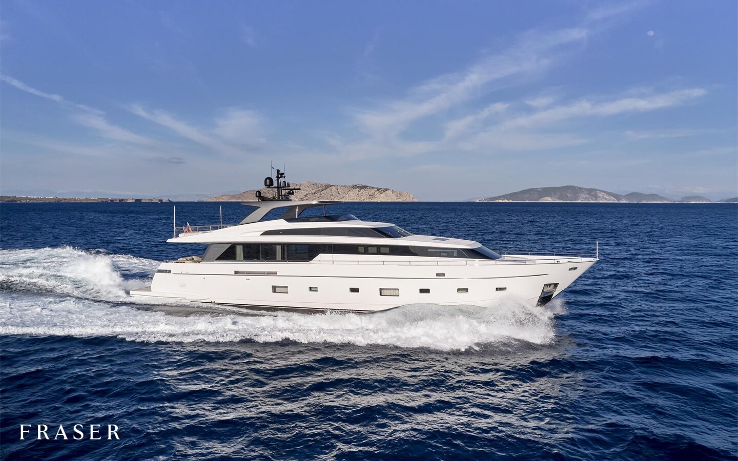 On board RARE DIAMOND motor yacht with Fraser Yachts, built by SANLORENZO 32.2 meters long