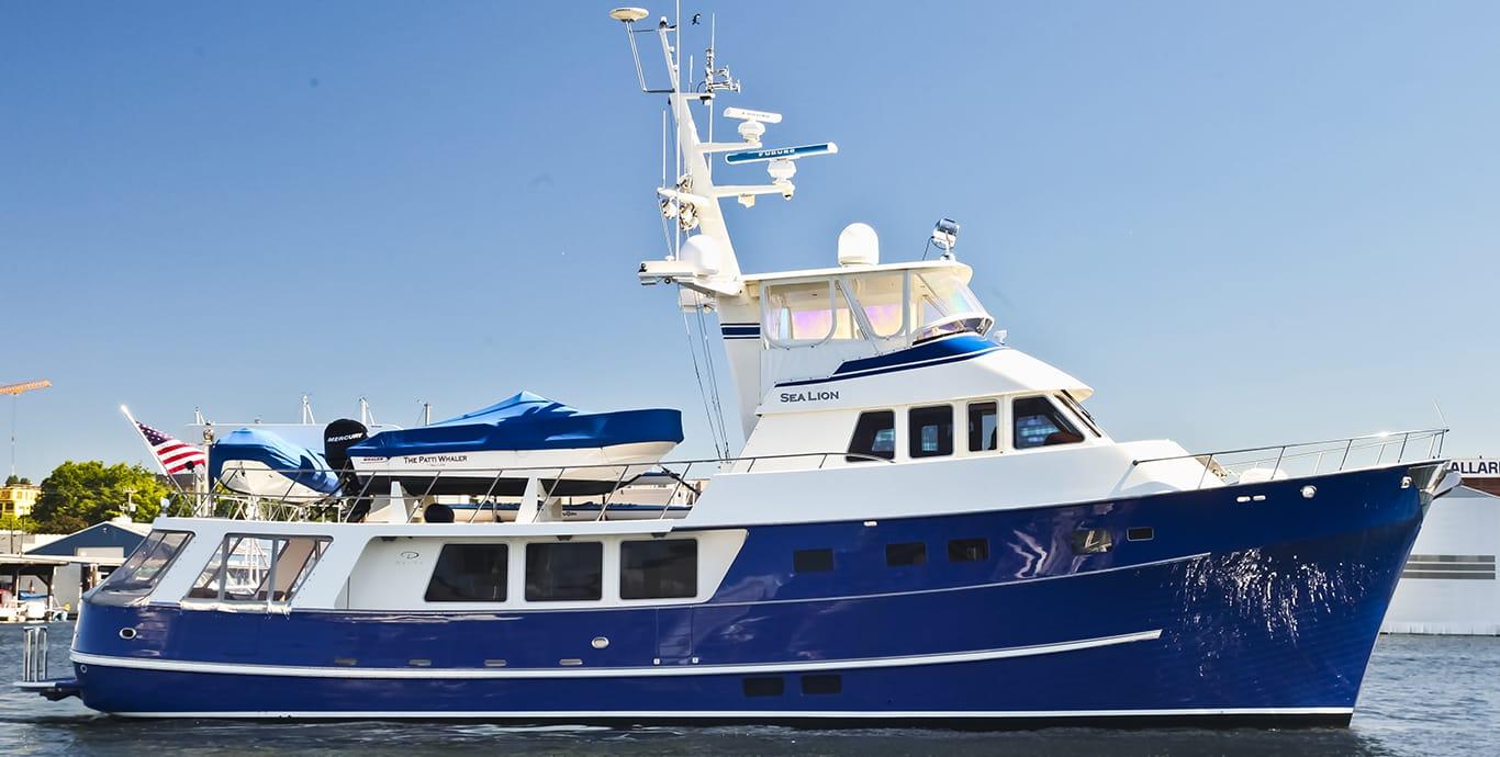 Aboard SEA LION a 70ft (21.34m) luxury motor yacht , built by DELTA MARINE in 1988