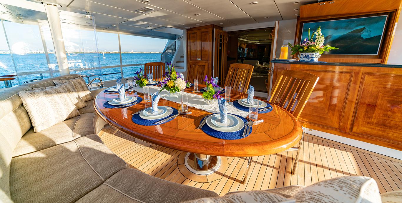 Aboard ALTA a 144ft (43.89m) luxury motor yacht , built by PALMER JOHNSON in 2004