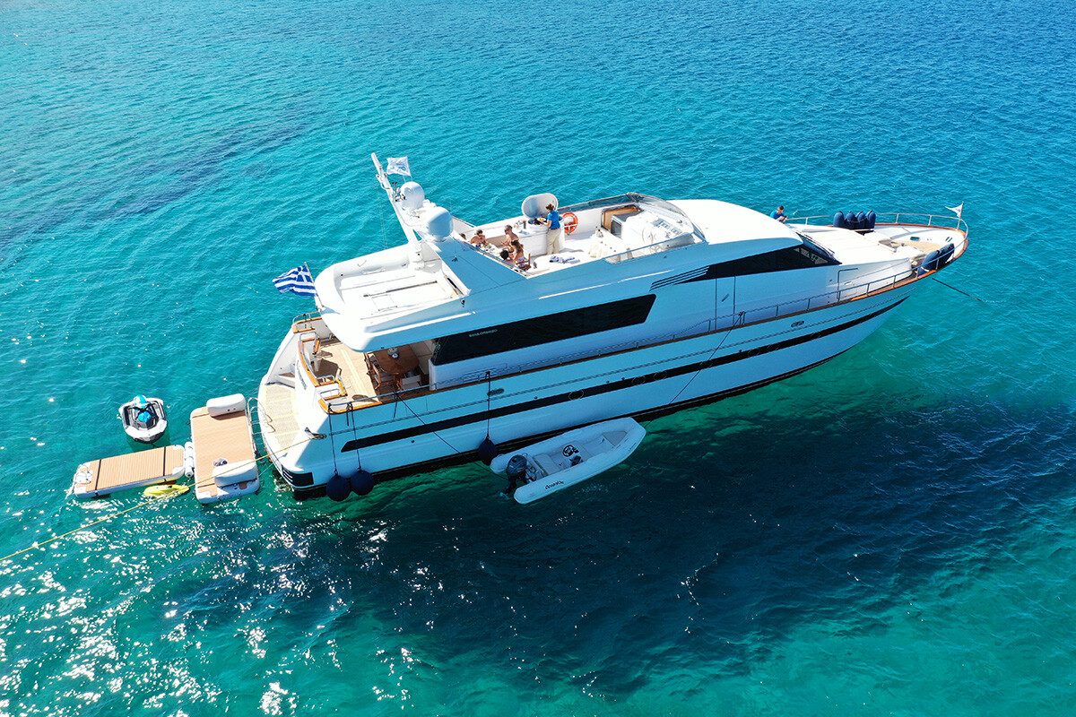 Aboard ACIONNA a 84ft (25.6m) luxury motor yacht for Charter available with Fraser Yachts, built by SANLORENZO in 2004