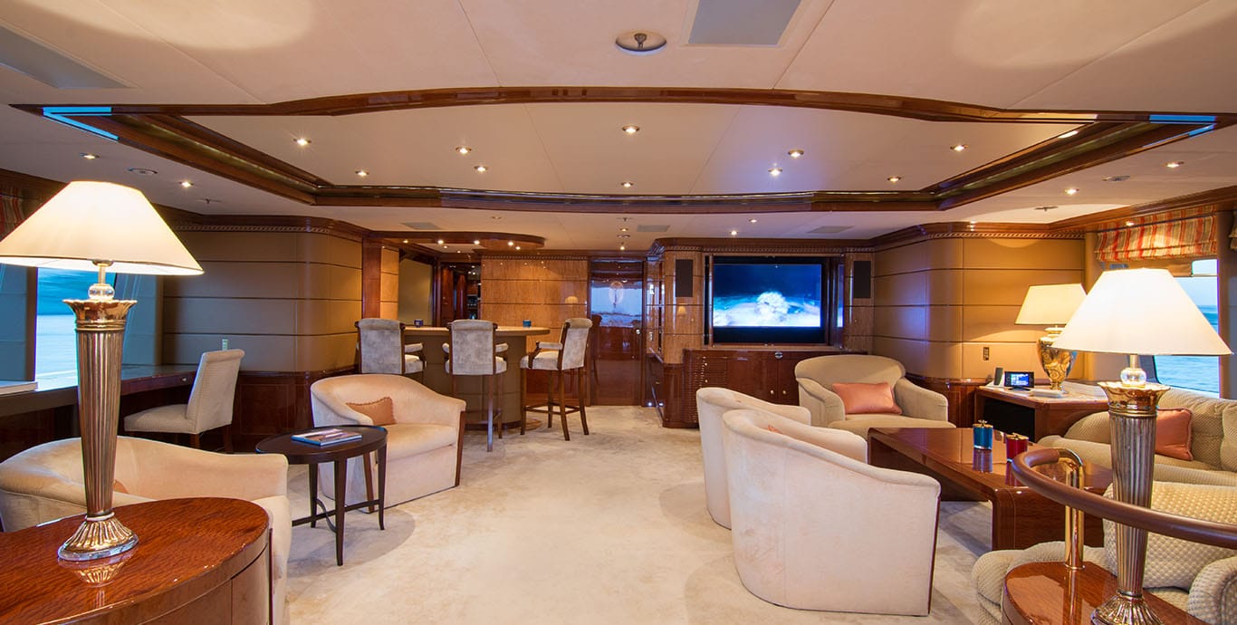 Aboard ZEFZAF a 183ft (56.01m) luxury motor yacht , built by BENETTI in 2007