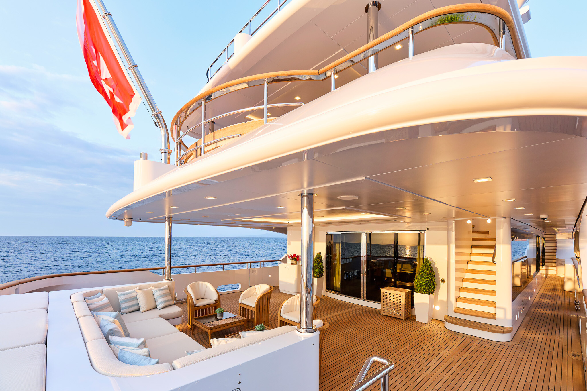 Aboard O'MATHILDE a 184ft (56.08m) luxury motor yacht for Charter available with Fraser Yachts, built by GOLDEN YACHTS in 2018