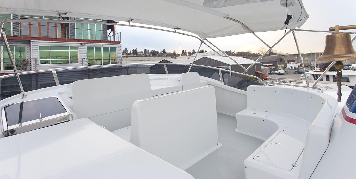 Aboard CHINOOK a 70ft (21.34m) luxury motor yacht , built by DELTA MARINE in 1988