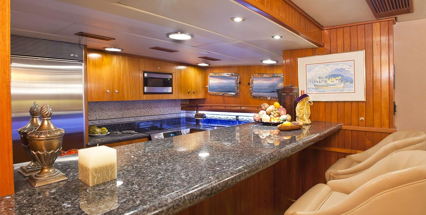 Aboard CHINOOK a 70ft (21.34m) luxury motor yacht , built by DELTA MARINE in 1988