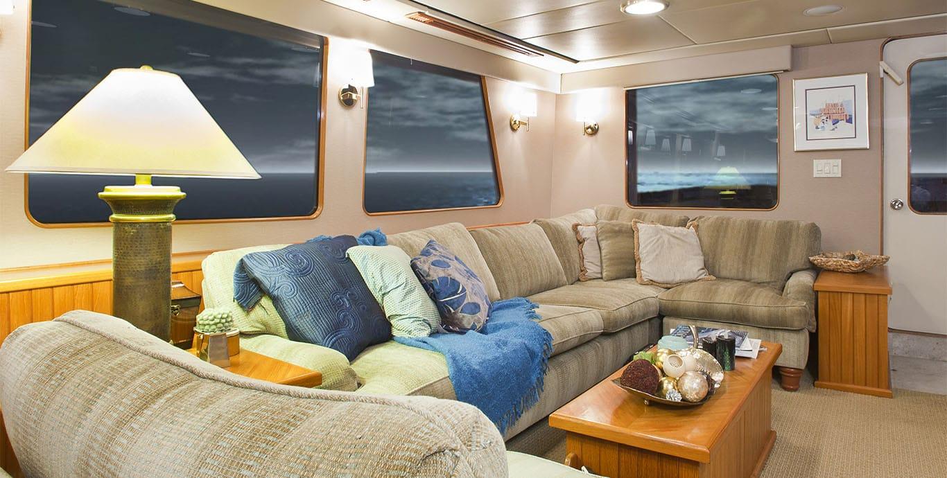 Aboard CHINOOK a 70ft (21.34m) luxury motor yacht , built by DELTA MARINE in 1988