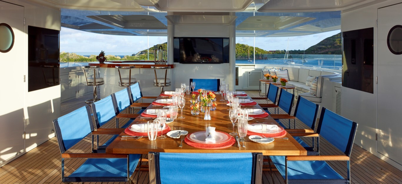 Aboard VICTORIA DEL MAR a 164ft (50.01m) luxury motor yacht , built by DELTA MARINE in 2006