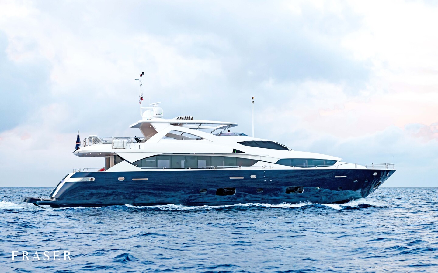 On board CORAZON motor yacht with Fraser Yachts, built by SUNSEEKER 34.14 meters long