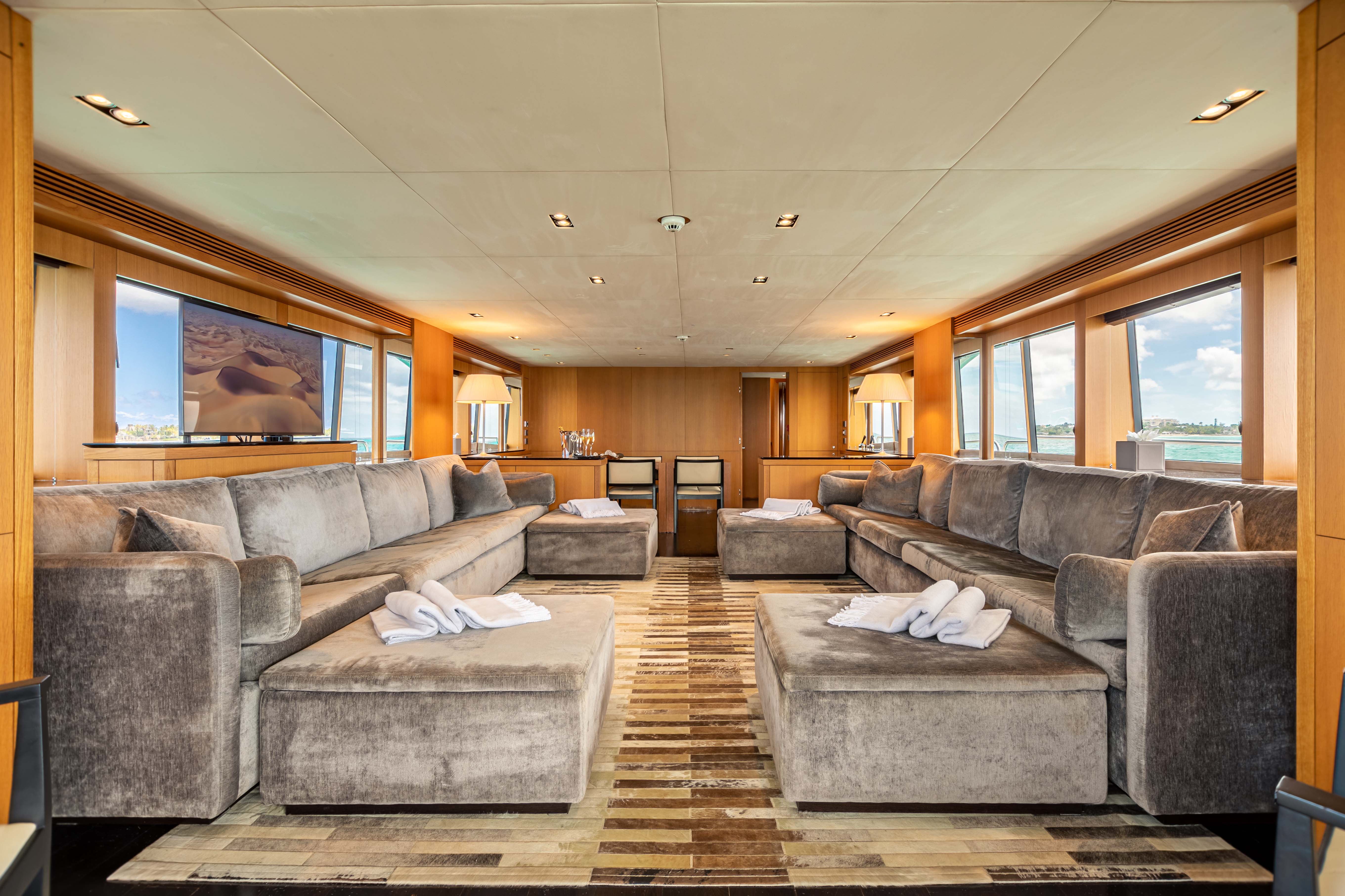 On board CORAZON motor yacht with Fraser Yachts, built by SUNSEEKER 34.14 meters long