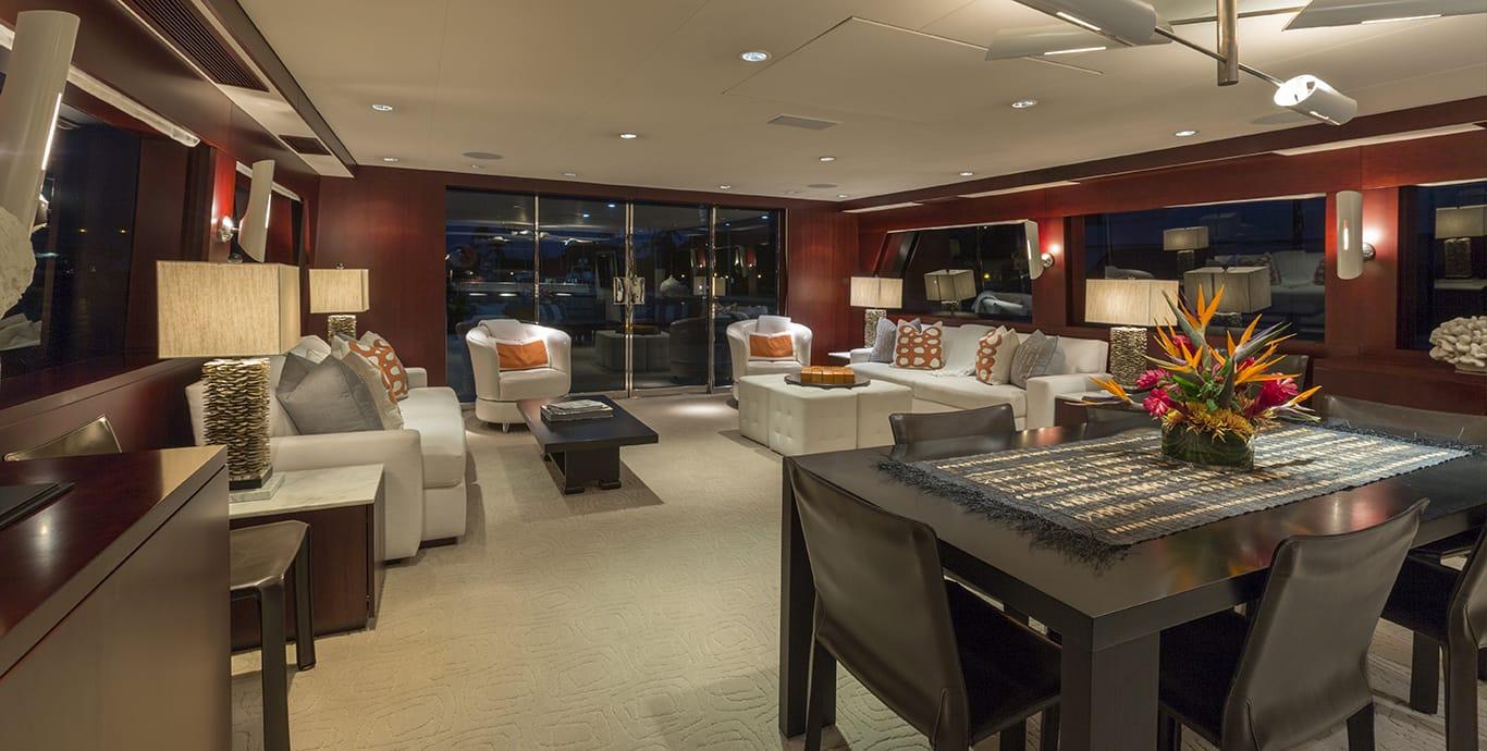 Aboard CRU a 96ft (29.34m) luxury motor yacht , built by WESTSHIP in 1991