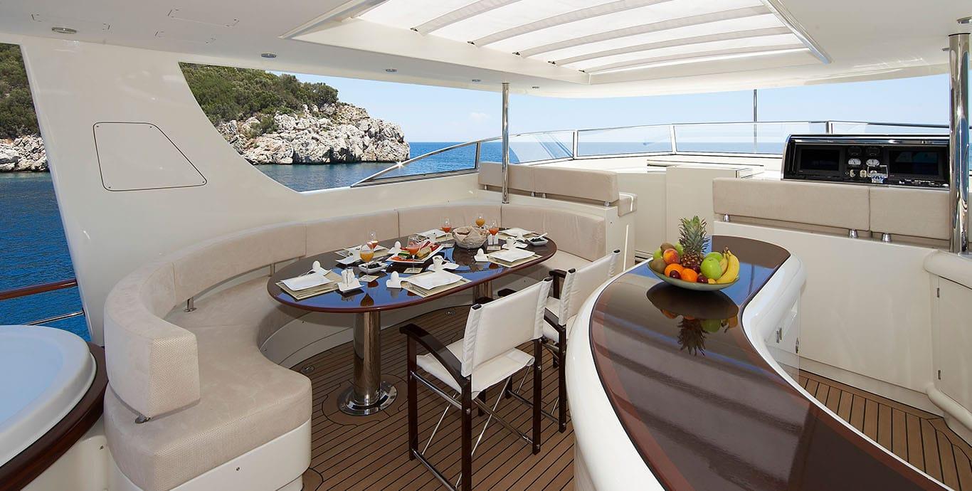 Aboard CYRUS ONE a 112ft (34.3m) luxury motor yacht , built by CYRUS YACHTS in 2008