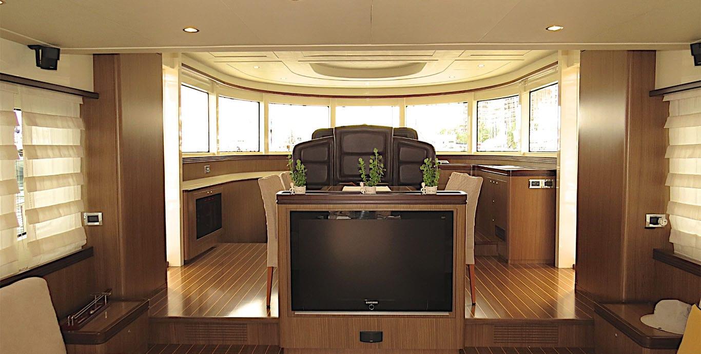 Aboard ABRI a 66ft (20.12m) luxury motor yacht , built by APREAMARE in 2008