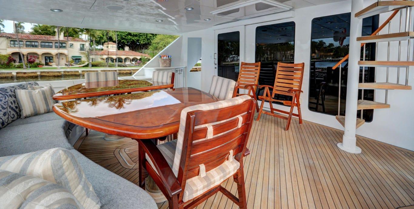 Aboard DANIELLE a 100ft (30.48m) luxury motor yacht , built by HATTERAS in 2005