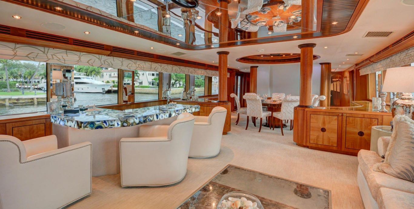 Aboard DANIELLE a 100ft (30.48m) luxury motor yacht , built by HATTERAS in 2005