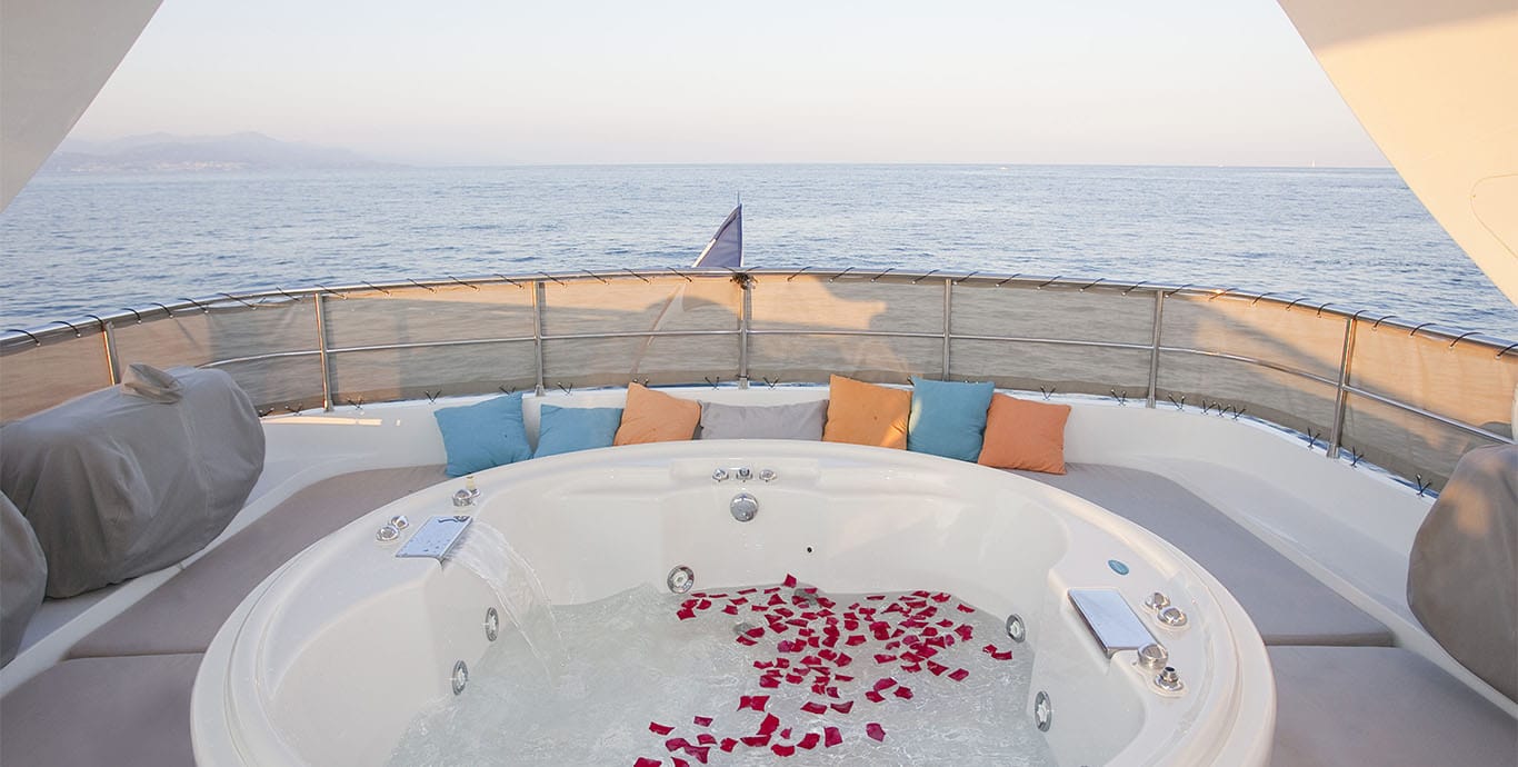 Aboard COCA VI a 87ft (26.8m) luxury motor yacht , built by CANTIERE NAVALE ARNO in 2000