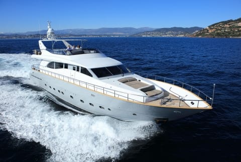 Aboard COCA VI a 87ft (26.8m) luxury motor yacht , built by CANTIERE NAVALE ARNO in 2000