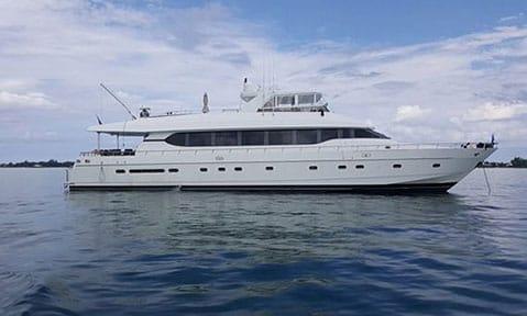 Aboard SLIPAWAY a 92ft (28.04m) luxury motor yacht , built by MONTE FINO in 2001