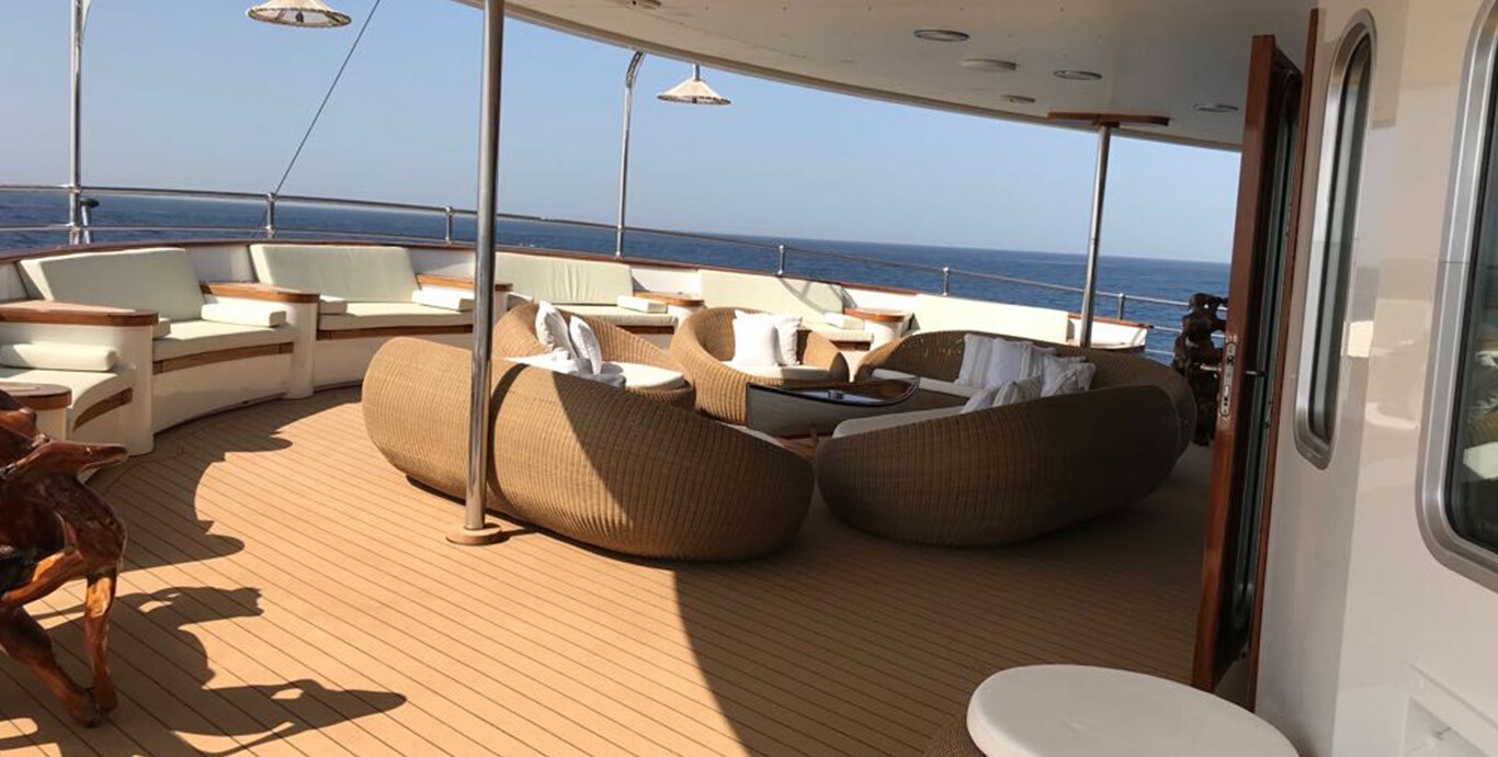 Aboard SHERAKHAN a 228ft (69.65m) luxury motor yacht , built by VUYK EN ZONEN in 1965