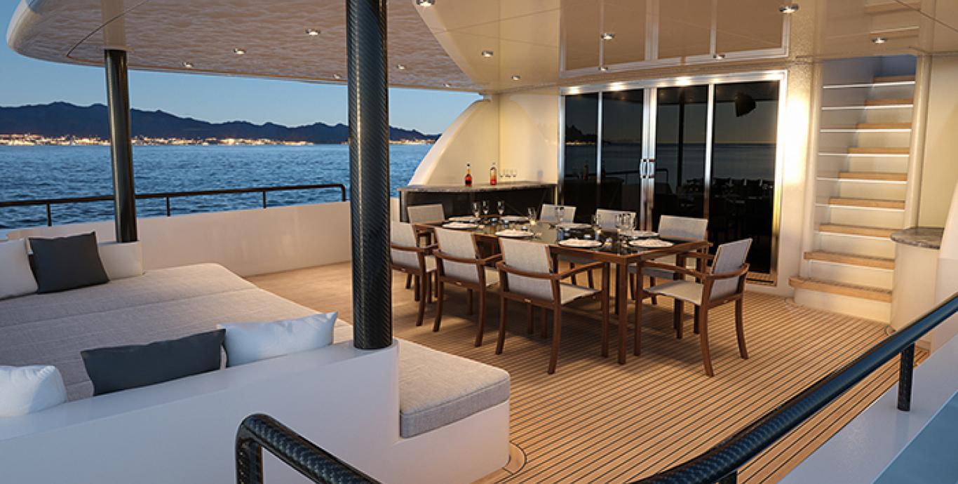 Aboard CRESCENT LADY a 117ft (35.7m) luxury motor yacht , built by CRESCENT CUSTOM YACHTS in 2020