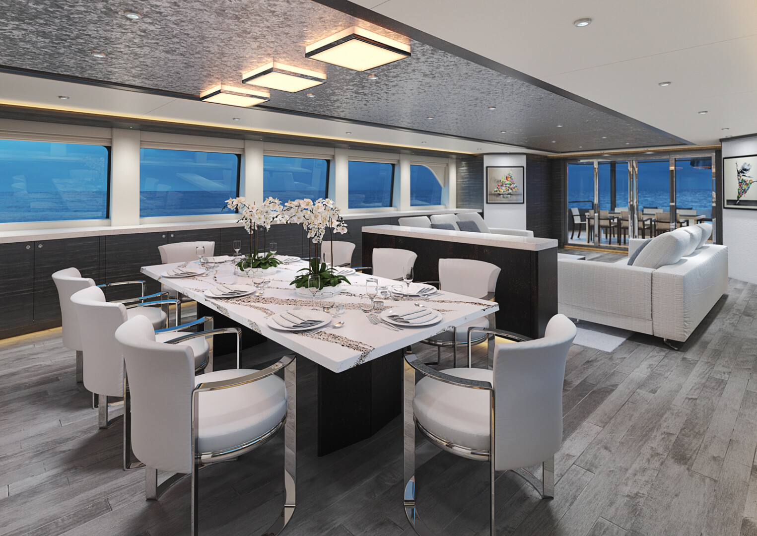 Aboard CRESCENT LADY a 117ft (35.7m) luxury motor yacht , built by CRESCENT CUSTOM YACHTS in 2020
