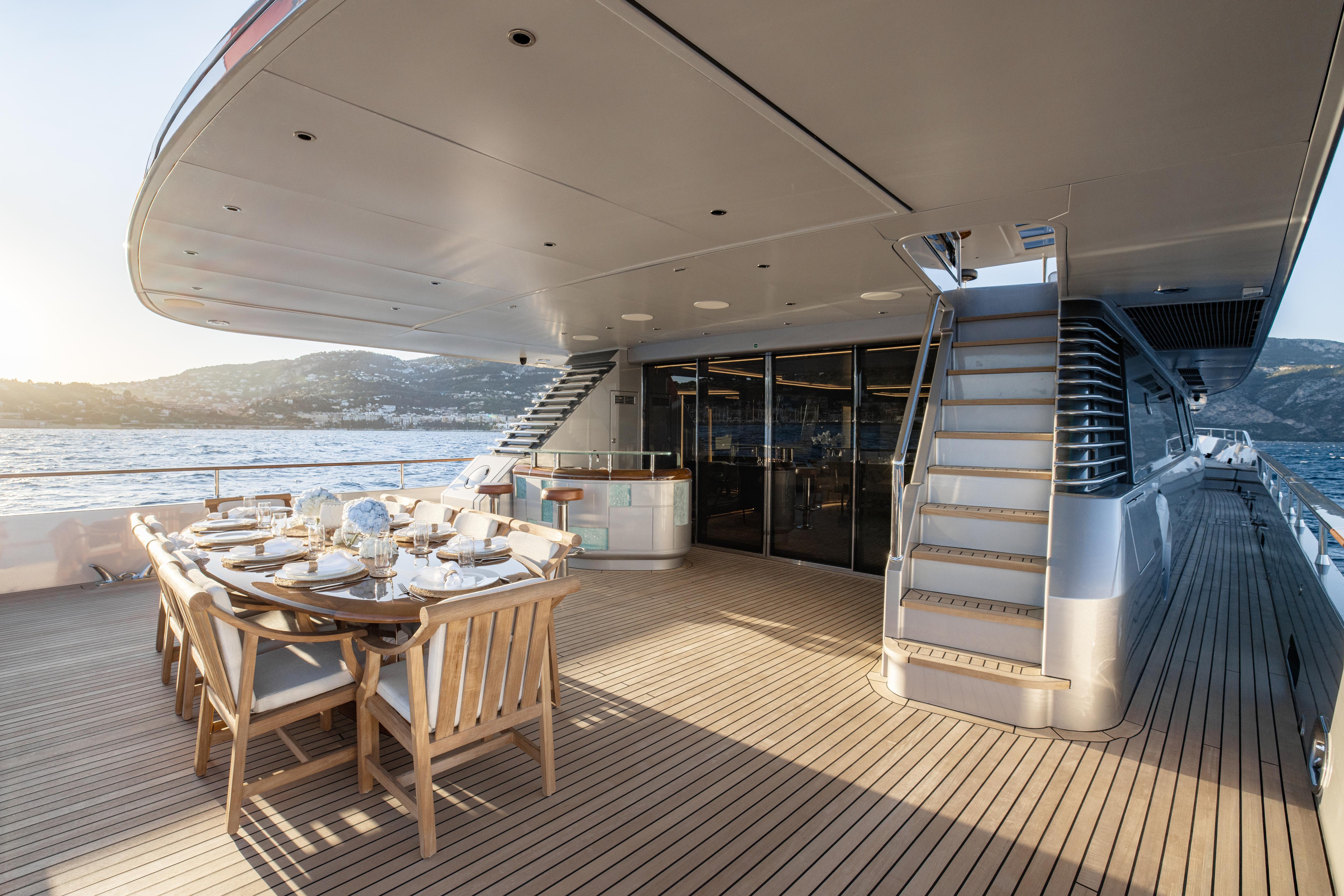 AURA motor yacht for Charter by Fraser Yachts, built by ALLOY YACHTS