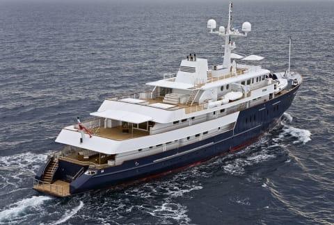 Aboard AQUA BLU a 198ft (60.4m) luxury motor yacht , built by BROOKE MARINE in 1968