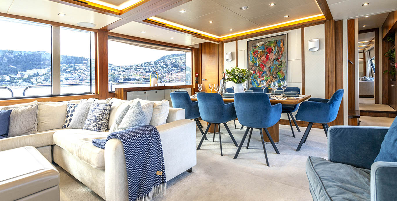 Aboard TAKE OFF a 92ft (28.07m) luxury motor yacht , built by SUNSEEKER in 2018